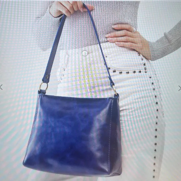 Portland Leather Modified Triangle Bag Cowboy Blue and Bifold Wallet - Picture 9 of 15